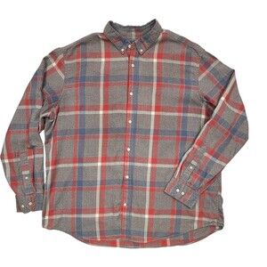 Banana Republic Luxe Flannel Plaid Camden Holiday Button Down Shirt Soft XXL